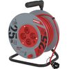 Cablu prelungitor pe tambur 25 m / 4 prize / roșu / PVC / 230 V / 1 mm2