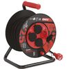 Cablu prelungitor pentru exterior pe rolă 25 m / 4 buc. / negru / cauciuc-neopren / 230V / 2,5 mm2