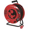 Cablu prelungitor exterior pe tambur 25 m / 4 prize / negru / cauciuc / 230 V / 1,5 mm2