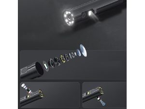 Endoscop Teslong NTS600 cu ecran LCD de 6", sondă de 7,9 mm, cameră triplă, cablu de 5 m