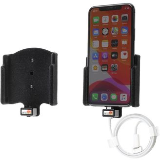 Brodit držák do auta na Apple iPhone 11 Pro v sametu, bez pouzdra, s průchodkou pro Lightning kabel