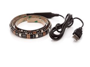 OPTY Bandă cu LED-uri 70cm, USB, 21 LED-uri, comutator, 20 culori, autoadezivă
