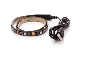 OPTY Bandă cu LED-uri 30cm, USB, 9 LED-uri, comutator, 20 de culori, autoadezivă
