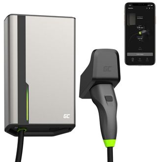 Green Cell GC HabuDen Wallbox 22kW stație de încărcare premium pentru vehicule electrice cu aplicație, cablu de 7m