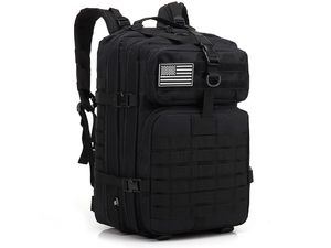 Mobilly rucsac militar tactic, curea pentru talie și piept, sistem MOLLE, 45l, negru