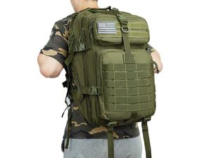 Mobilly Rucsac militar tactic, curea pentru talie și piept, sistem MOLLE, 45l, verde
