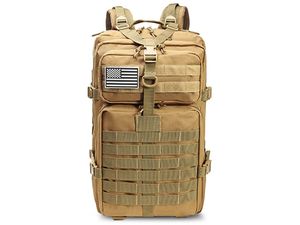 Mobilly Rucsac militar tactic, curea pentru talie și piept, sistem MOLLE, 45l, nisip / kaki