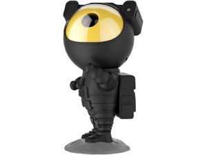 Astronaut projektor noční oblohy polární záře a hvězd, černý