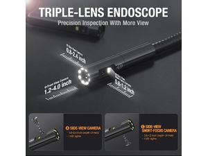 Teslong NTS700 endoskop s 7" LCD displejem, sonda 7,9mm, trojitá kamera, kabel 5m
