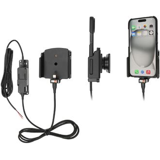 Brodit държач за кола за Apple iPhone 15 Pro/iPhone 15, регулируем, с дебелина 6-10 мм, със скрито зареждане