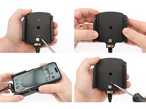 Brodit държач за кола за Apple iPhone 15 Pro/iPhone 15, регулируем, с дебелина 6-10 мм, със скрито зареждане