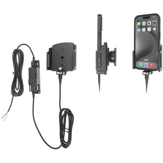 Brodit държач за кола за Apple iPhone 15 Pro/iPhone 15, регулируем, с дебелина 8-12 мм, със скрито зареждане
