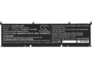 Akkumulátor Dell Alienware M15, M17, XPS 15 és Precision 5550 készülékekhez, 7000 mAh, Li-Pol