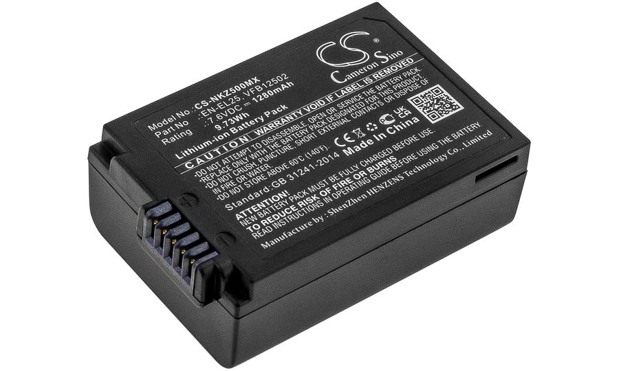 Akkumulátor Nikon Z50, Z50 ZFC, Z30, Z FC tükör nélküli fényképezőgépekhez, 1280 mAh, Li-Ion