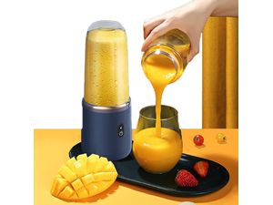 Hordozható Smoothie készítő, 400ml, USB kábeles töltés, kék színű