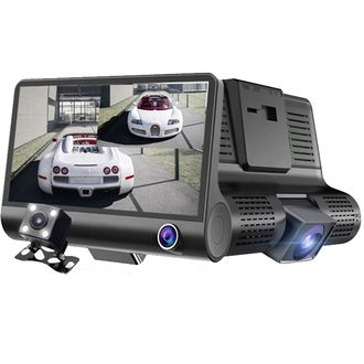 Smart Dashcam, cameră inteligentă pentru mașină, față+pate+interior