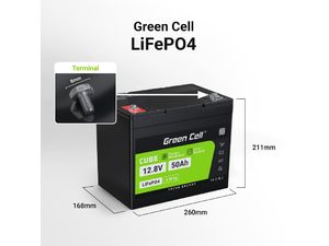 Green Cell LiFePO4 akkumulátor 12,8V 50Ah
