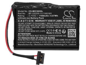 Baterie pentru Magellan Cyclo 500 Hc, Mio Cyclo 500 Hc și altele, 1100 mAh, Li-Ion