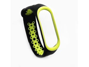 Náhradní řemínek pro Xiaomi Mi Band 4/Mi Band 3 perforovaný, černý/zelený