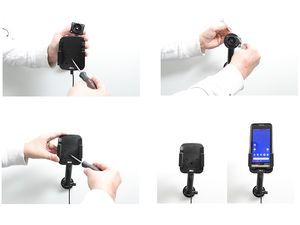 Brodit държач за Datalogic Memor 20 с калъф за гумена обувка, Qi безжична връзка, CL захранване