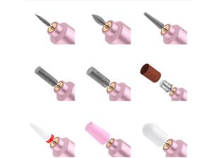 Inskam ND03, zestaw do manicure, USB-C, 500 mAh, 9 nasadek w opakowaniu