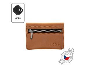 FIXED Smile Portofel triplu din piele cu tracker inteligent FIXED Smile PRO, maro