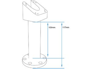 Brodit bază de montare, pivotantă, unghi de montare 75°, înălțime fără partea superioară 117mm