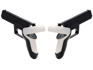 Ergonomikus pisztoly alakú rögzítőelemek az Oculus/Meta Quest 2 kontrollerekhez