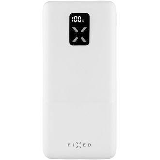 FIXED Zen 20 energiabank LCD kijelzővel és PD kimenettel 20W, 20000 mAh, fehér színben