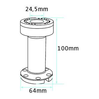 Brodit montážní podstavec se vstupem pro kabeláž, výška 100mm, 4x4 AMPS