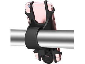 Suport de telefon din silicon pentru bicicletă, negru