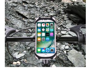 Suport de telefon din silicon pentru bicicletă, negru