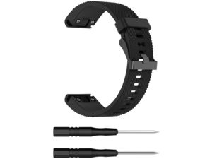 Curea Mobilly pentru Garmin Fenix 5S, 5S Plus, 6S, 6S Pro, 20 mm, silicon, negru