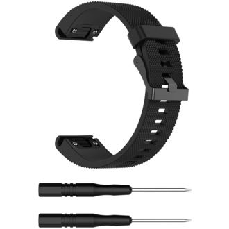 Curea Mobilly pentru Garmin Fenix 5S, 5S Plus, 6S, 6S Pro, 20 mm, silicon, negru