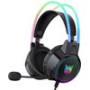 PrimeGear CAT, játék headset mikrofonnal, LED, fülekkel, fekete színű