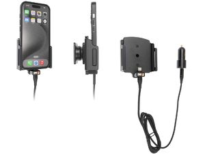 Brodit държач за кола за Apple iPhone 15 Pro/iPhone 15, регулируема ш.70-83, със CL/USB-C зареждане
