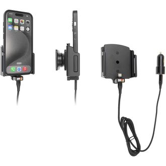 Brodit държач за кола за Apple iPhone 15 Pro/iPhone 15, регулируема ш.70-83, със CL/USB-C зареждане
