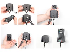 Brodit държач за кола за Apple iPhone 15 Pro/iPhone 15, регулируема ш.70-83, със CL/USB-C зареждане