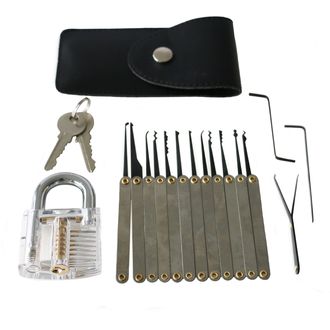 Mobilly lockpick 20in1 fogókészlet átlátszó edzőzárral és fogókártyával