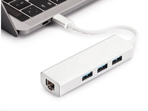Adapter USB-C na RJ45 (Ethernet) a 3x USB 2.0