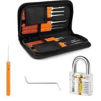 Set lamele LockPick 15 în 1 + 3 lamele transparente de antrenament de 3x