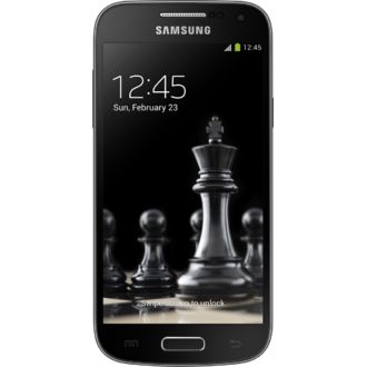 Samsung GALAXY S4 mini i9195, fekete, műbőr hátsó borítással