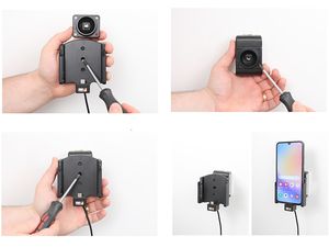 Suport auto Brodit pentru Samsung Galaxy A34 5G, fără carcasă, cu încărcare CL/USB-C