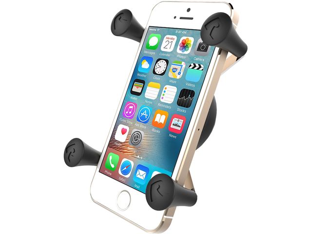 obsah balení RAM Mounts univerzální držák na mobilní telefon na kolo na řídítka do Ø 60 mm, X-Grip, pogumovaný pásek, sestava RAP-SB-187-UN7U  
