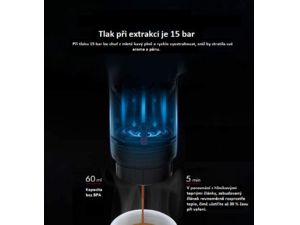 Mobilly Aparat de cafea portabil pentru mașină pentru capsule și cafea măcinată, negru