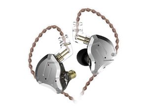 KZ ZS10 PRO, HiFi fejhallgató mikrofonnal, ezüst színű