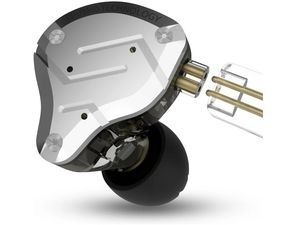 KZ ZS10 PRO, HiFi fejhallgató mikrofonnal, ezüst színű