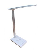 Mobilly LED-Schreibtischlampe, Farbe und Lichtintensität einstellbar, kabelloses Qi-Ladegerät, USB, weiß