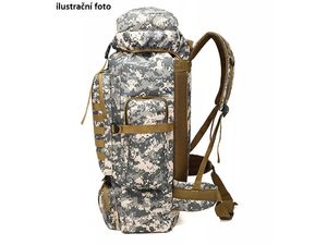 Katonai katonai cross-body, taktikai, 80l, MOLLE rendszerrel, hasi és mellkasi övvel, khaki színű.