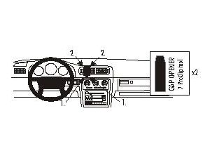 Brodit ProClip montážní konzole pro Volvo C70 97-05, S70/V70 97-00, na střed vlevo